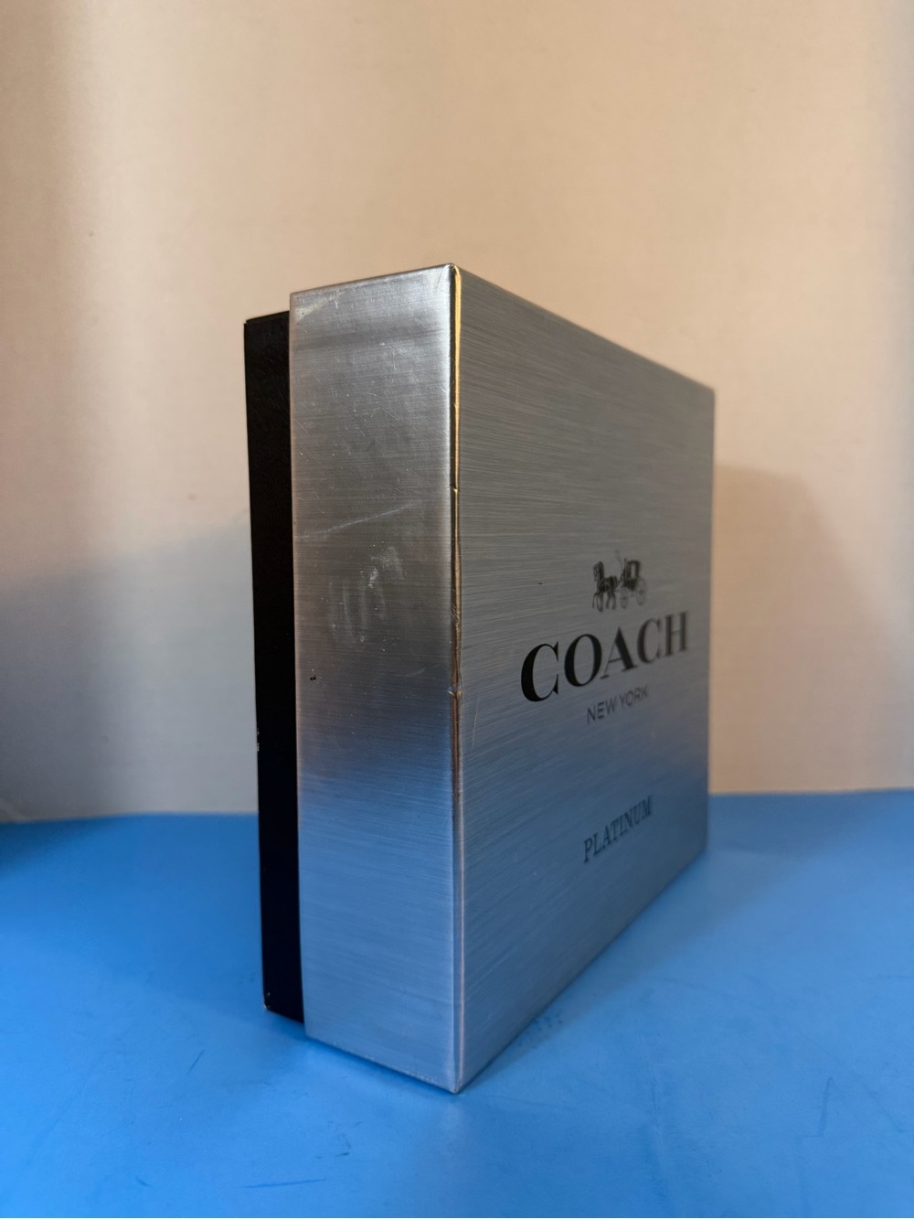 Empty gift box for Coach Platinum men's fragrance